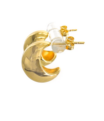 Carved Out Sphere Huggie Earring