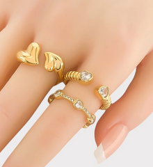 Double Heart Open Ring
