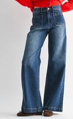 Micro Patch Pocket Wide Leg Jean