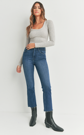 HR Crop Flare (dk denim)