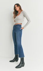 HR Crop Flare (dk denim)