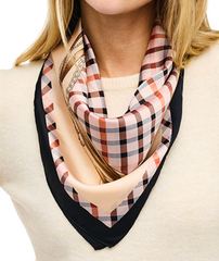 London Check Silk Scarf