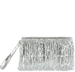 Glimmer Fringe Clutch