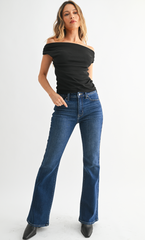 High Rise Flare (dk denim)