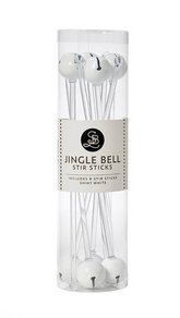 Jingle Bell Stir Sticks (shiny white)