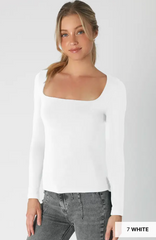 Polished Edge Square Neck Top