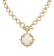Pearl Cross Pendant Necklace