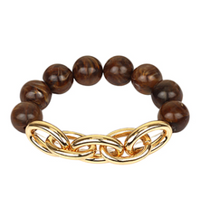 Golden Link Bead Bracelet