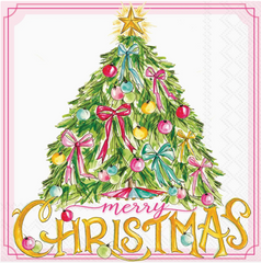 Merry Bow Tree Cocktail Napkins