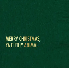 Filthy Animal Christmas Cocktail Napkin
