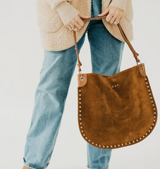 Rosalie Rivet Suede Hobo