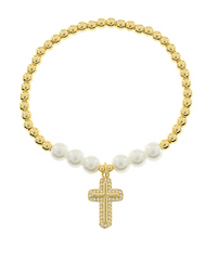 Faithful Pearl Stretch Bracelet