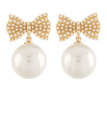 Pearl Bow Drop Earrin