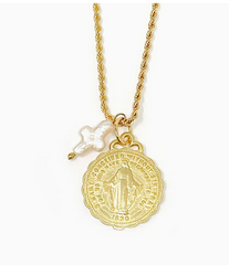 Blessed Mother Coin Necklace