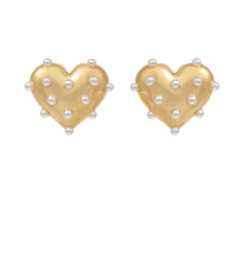 Golden Dot Heart Stud