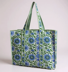 Coastal Petal Quilted Large Tote