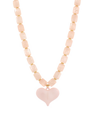 Blush Heart Beaded Necklace