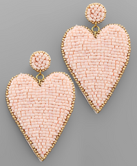 Big Love Bead Heart Earring
