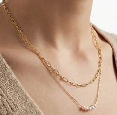 Double Take Pearl Layered Necklace