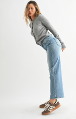 The Slim Wide Leg Jean (med denim)