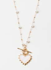 Blushing Heart Pearl Necklace
