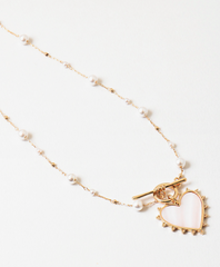 Blushing Heart Pearl Necklace