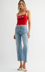 Mid Rise Slim Wide Leg (lt denim)