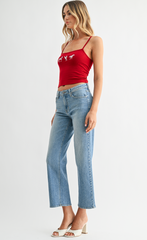 Mid Rise Slim Wide Leg (lt denim)