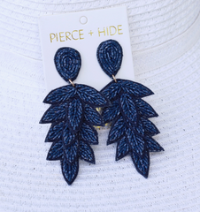 Navy Petal Earring