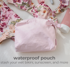 Crinkle Make Up Bag (ballet pink bow)