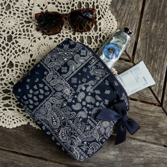 Crinkle Make Up Bag (bandana bow)