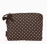 Crinkle Make Up Bag (espresso polka dot)