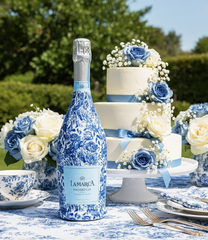 Beau Bottle Wrap (Blue Roses)