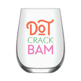 "Dot Crack Bam" (single wine glass)
