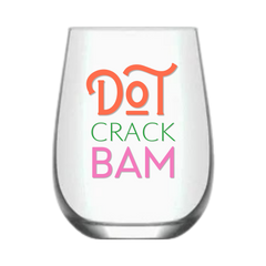 "Dot Crack Bam" (single wine glass)