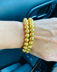 The Georgia Gold Bead Bracelet (8MM)