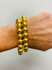The Georgia Gold Bead Bracelet (10MM)