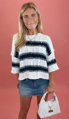 Classic Coast Stripe Sweater (white)
