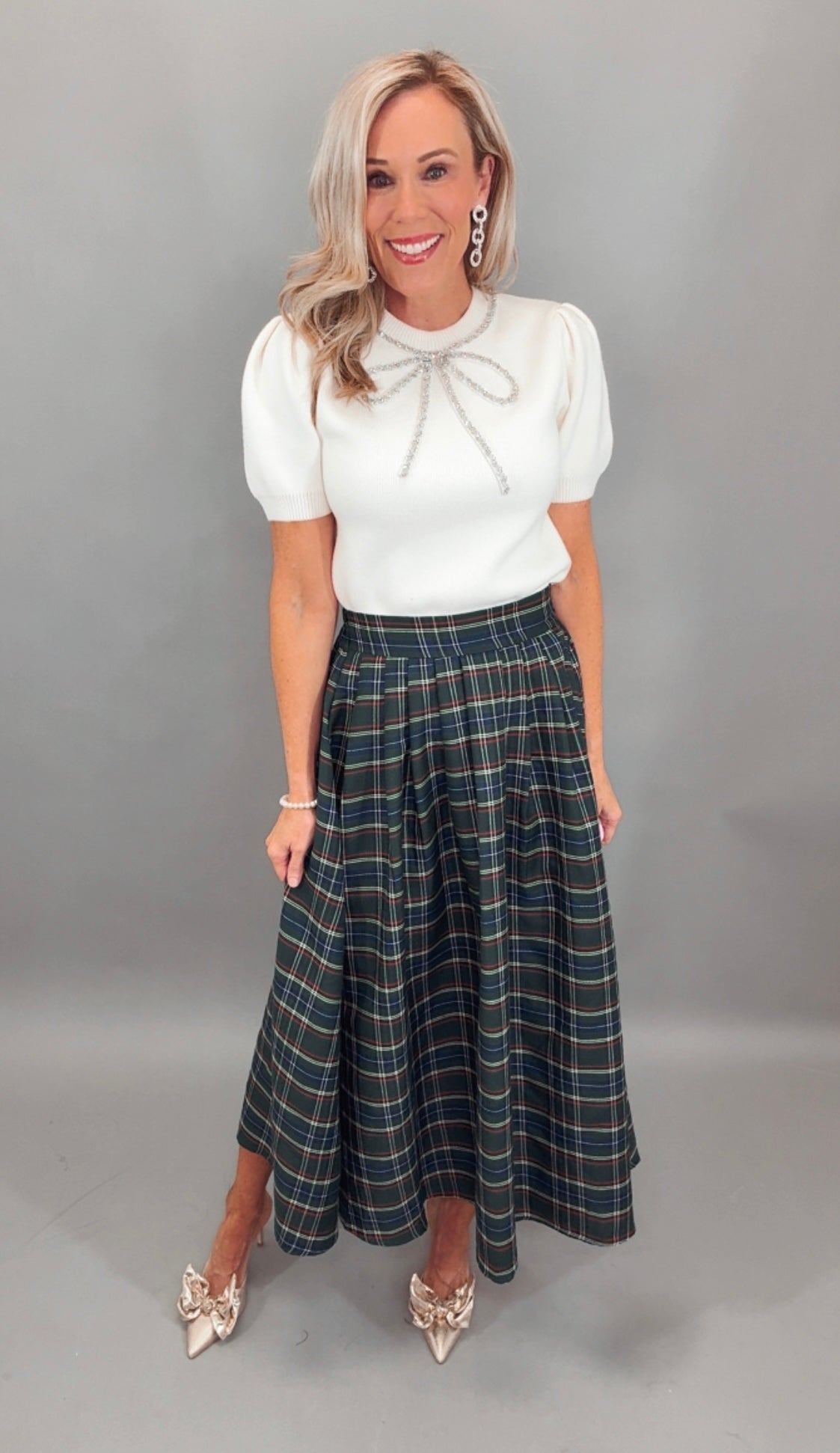 Tartan Tidings Skirt (green)