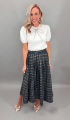 Tartan Tidings Skirt (green)