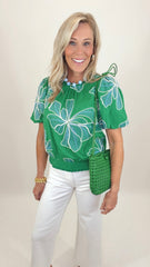Floral Form Top (green)