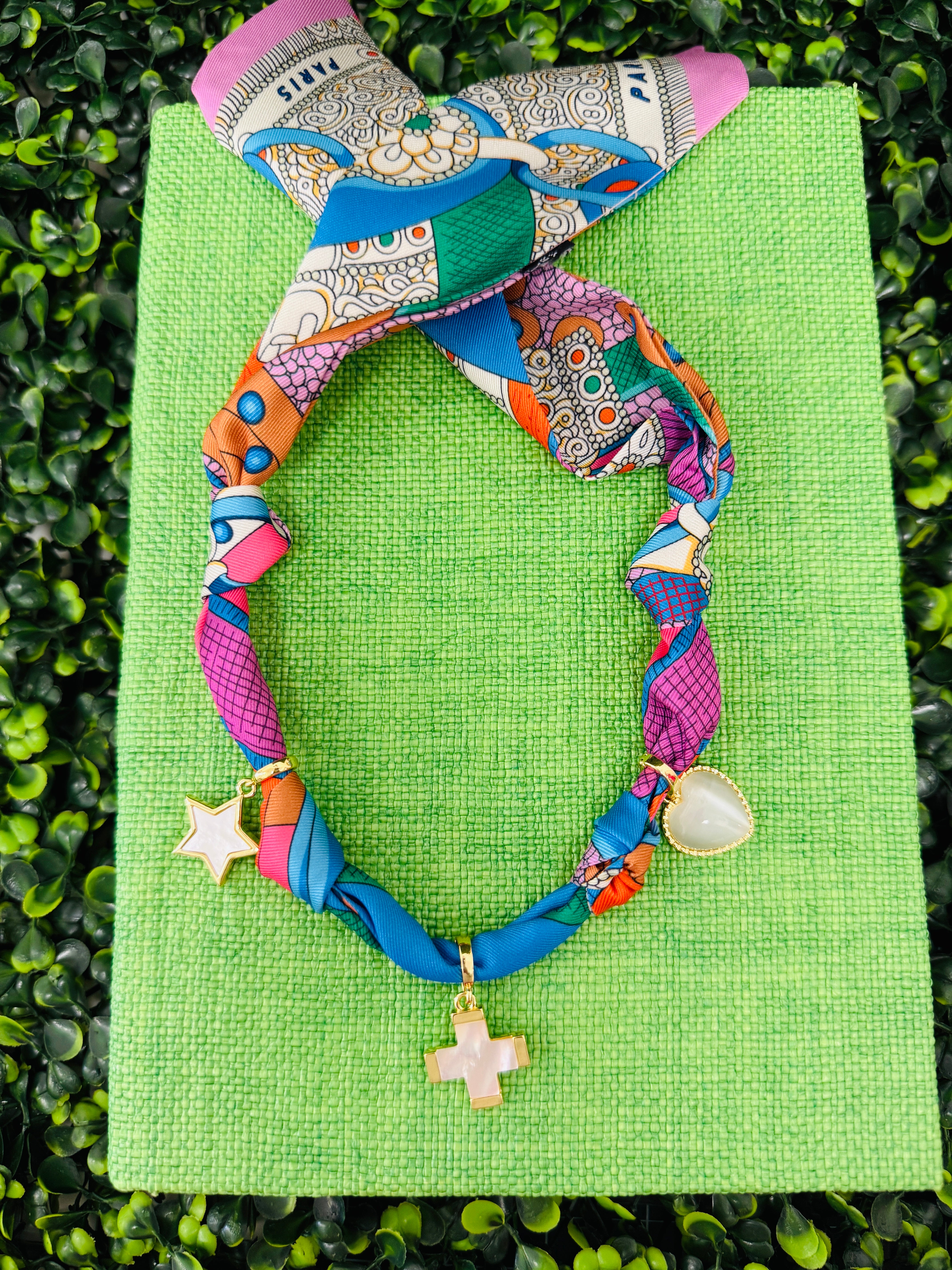 Trinity Charm Scarf Necklace