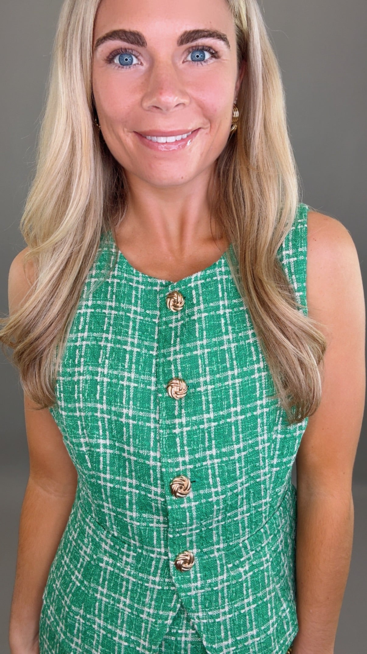 Tweed & Tinsel Vest (green)