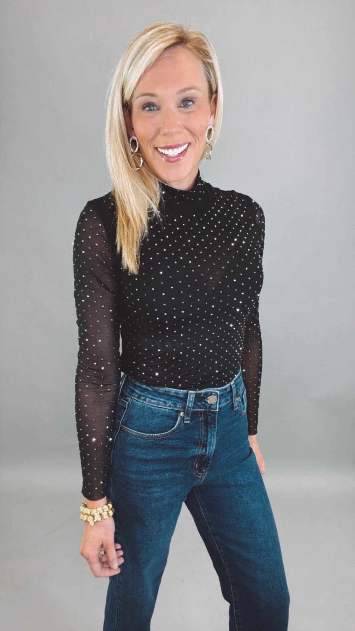 Juliette Dot Top (black)