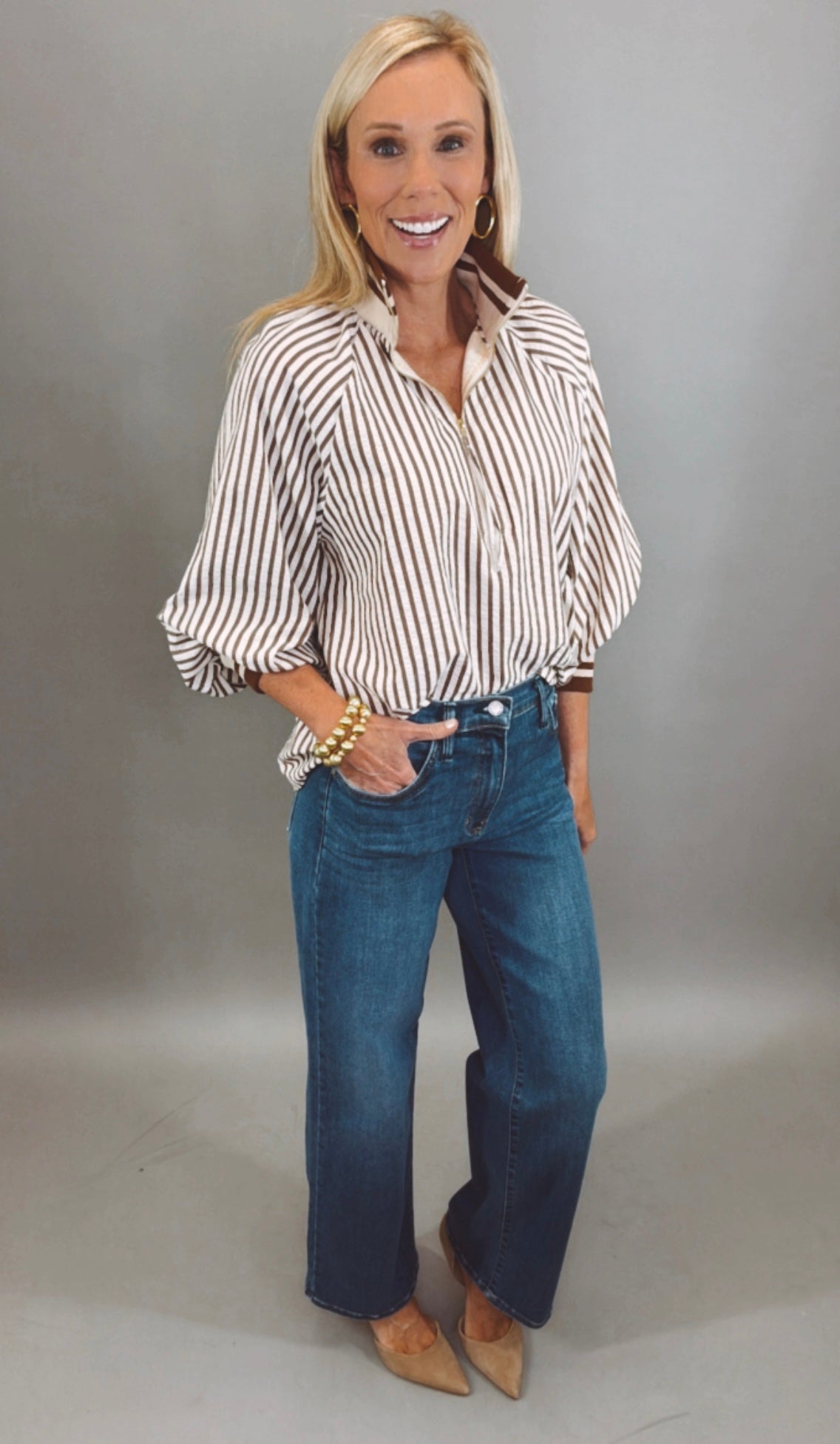 Hampton Stripe Top (tan)