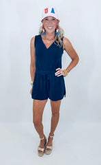 Weekend Reset Romper (navy)