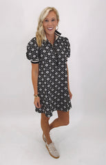 Midtown Bloom Dress (black)