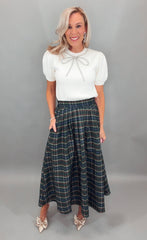 Tartan Tidings Skirt (green)