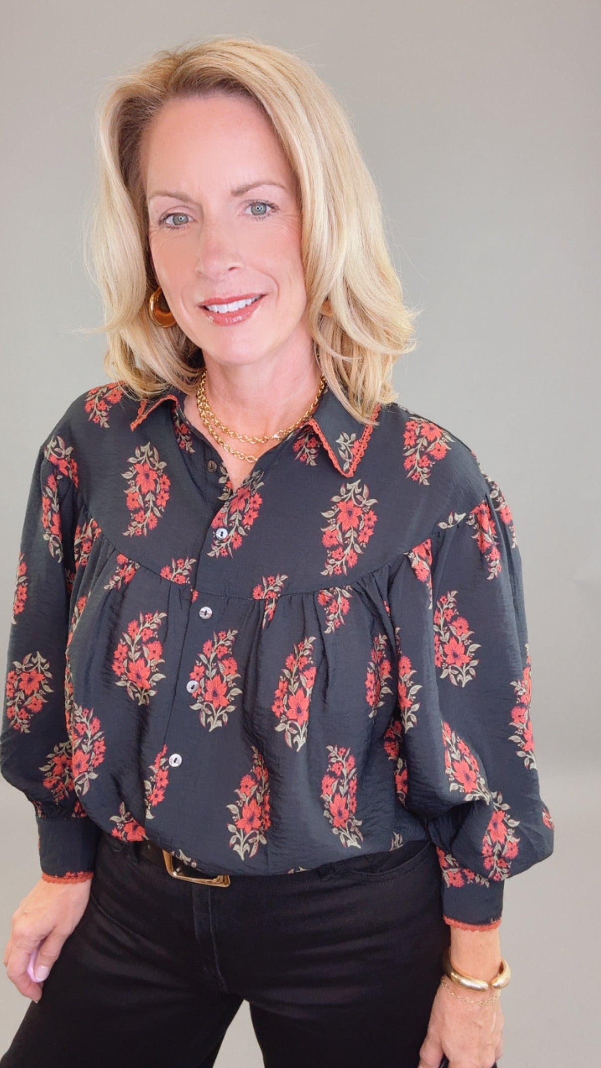 Crimson Bloom Top