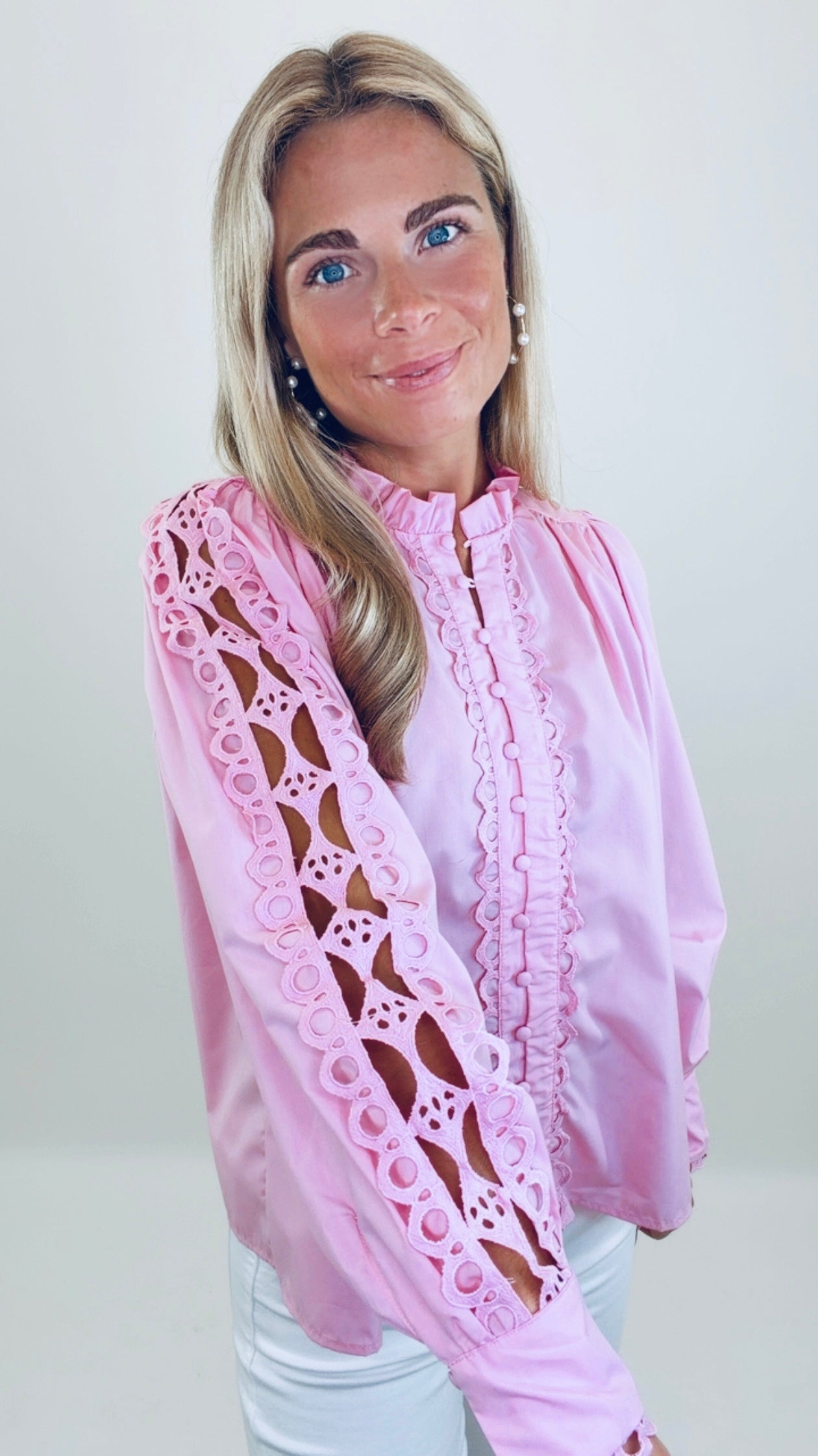 Graceful Details Blouse (lt pink)